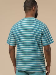 Penfield Mens Wave Texture Stripe 100% Cotton T-Shirt - Image 2 of 5