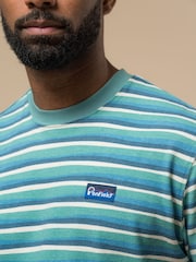 Penfield Mens Wave Texture Stripe 100% Cotton T-Shirt - Image 5 of 5