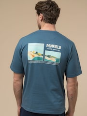 Синий - Penfield Mens Block Landscape Graphic T-Shirt - Image 2 of 6