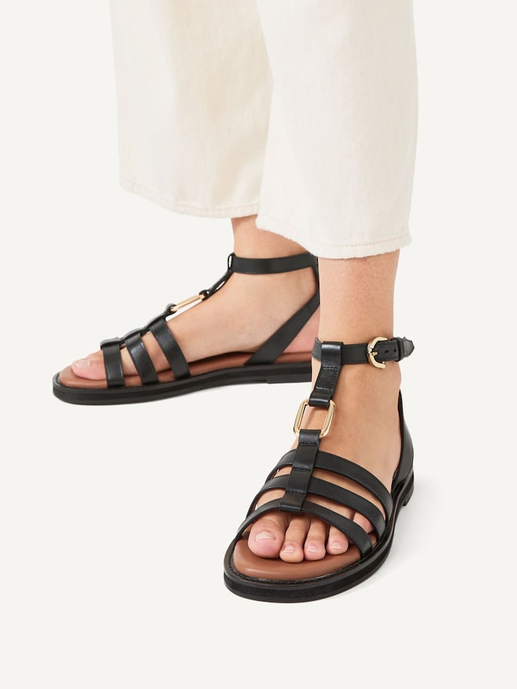 أسود - Radley Fore Street Gladiator Brown Sandals - صورة 1 من 4