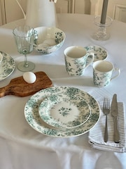 Laura Ashley Set of 4 Teal Green Thurston Bloom 18cm Plates - Image 1 of 5