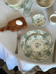 Laura Ashley Set of 4 Teal Green Thurston Bloom 18cm Plates - Image 3 of 5