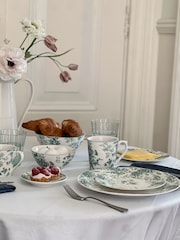 Laura Ashley Set of 4 Teal Green Thurston Bloom 13cm Bowls - Image 1 of 4