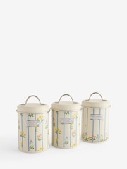 Set of 3 Natural Maisie Floral Print Storage Jars - Image 4 of 4