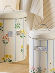 Set of 2 Natural Maisie Floral Print Bread Bin and Biscuit Tin - Image 3 of 4