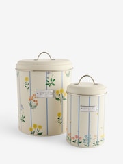 Set of 2 Natural Maisie Floral Print Bread Bin and Biscuit Tin - Image 4 of 4