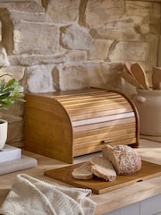 Wood Roll Top Bread Bin and Chopping Board - Image 3 of 5