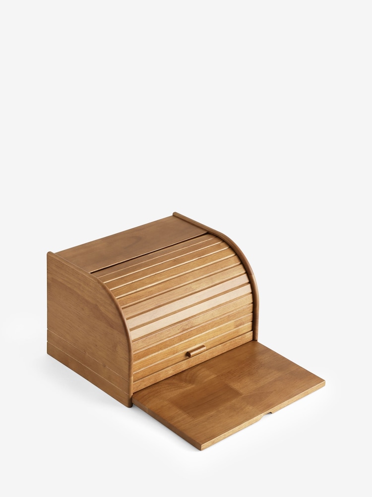 Wood Roll Top Bread Bin and Chopping Board - Image 5 of 5