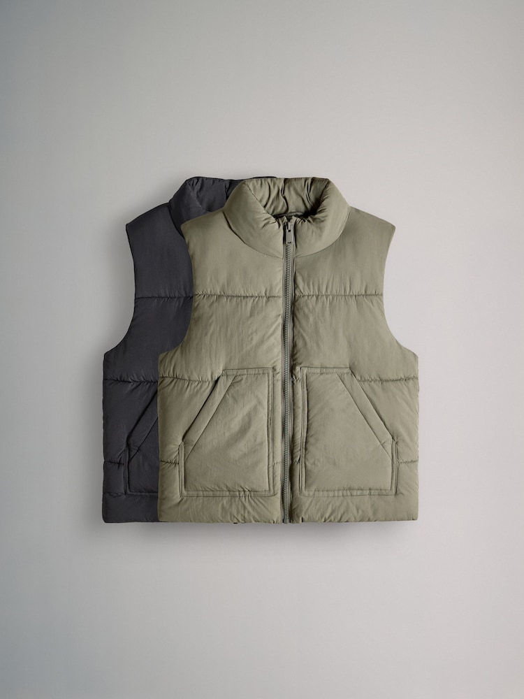 The Set Black/Green 2 Pack Gilets - Image 1 of 5