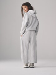 The Set Soft Touch Rib Relaxed Hoodie Wide Leg Joggers Set - صورة 3 من 11