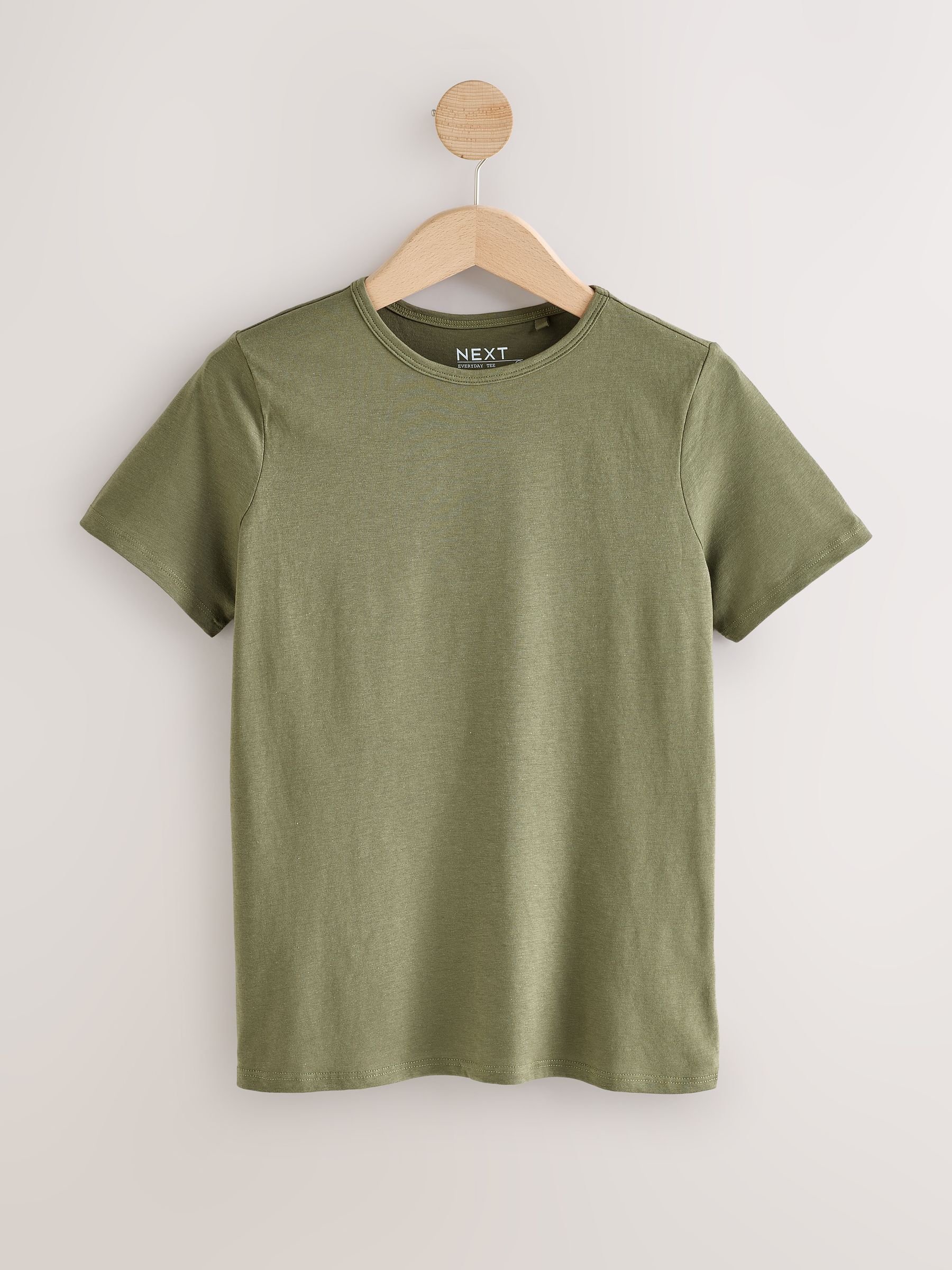 Buy Grey/Pink/Yellow/Green/Blue 5 Pack Crew Neck Cotton Rich Short