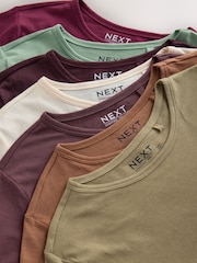 Earth Tones - Everyday Crew Neck Cotton T-Shirts 7 Pack - Imagem 10 de 15