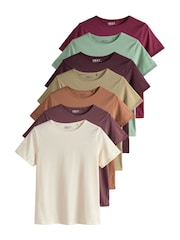 Earth Tones - Everyday Crew Neck Cotton T-Shirts 7 Pack - Imagem 2 de 15