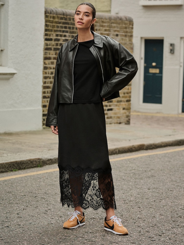 Black Open Slash Neck Soft Touch Long Sleeve Top - Image 2 of 7 Black Open Slash Neck Soft Touch Long Sleeve Top - Image 2 of 7