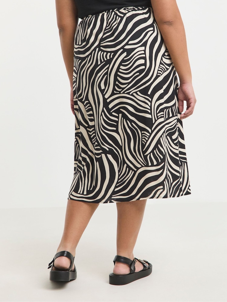 Simply Be Black Side Split Midi Skirt - Image 4 of 4