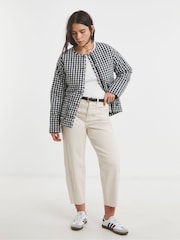 Simply Be Black Quilt Gingham 100% Cotton Jacket - Image 4 of 4