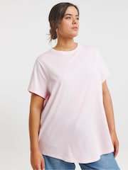 Simply Be Pink Curved Hem Longline 100% Cotton T-Shirts 2 Pack - Image 3 of 5