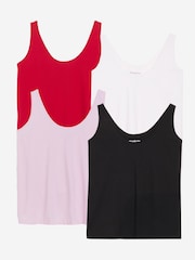 Simply Be Black Slouchy 100% Cotton Vests 4 Pack - Image 5 of 5