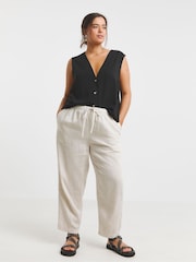 Simply Be Natural Barrel Trousers - Image 1 of 4
