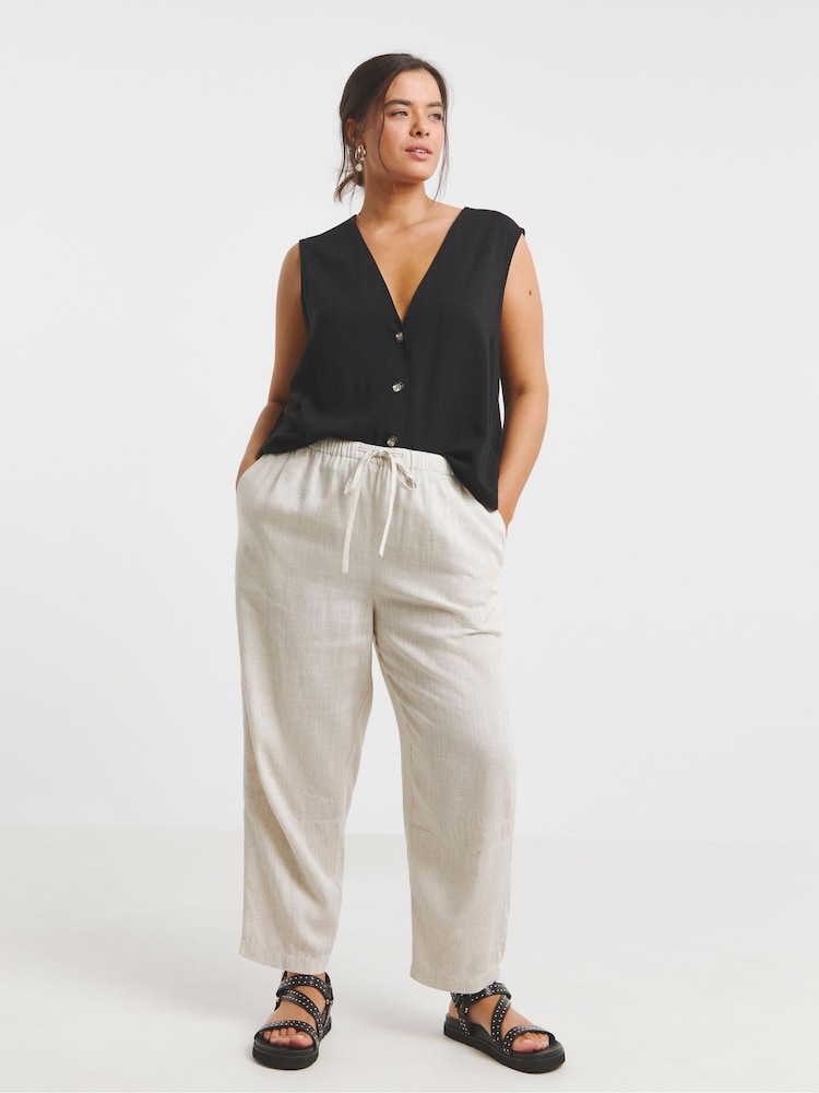 Simply Be Natural Barrel Trousers - Image 1 of 4