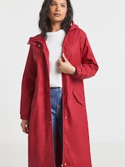 Simply Be Red Longline Rubberised Raincoat - Image 1 of 4