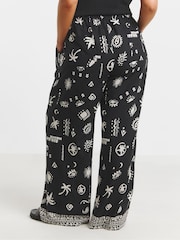 Simply Be Black Tie Waist Wide Leg Trousers - Image 3 of 4