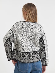 Simply Be Black Printed Tie Front Jacket - Image 2 of 4