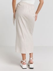 Simply Be Natural Wrap Linen Midi Skirt - Image 2 of 4