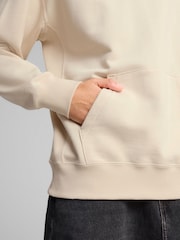 Puma Cream Mens Wardrobe Essentials Relaxed Hoodie - Image 5 of 7