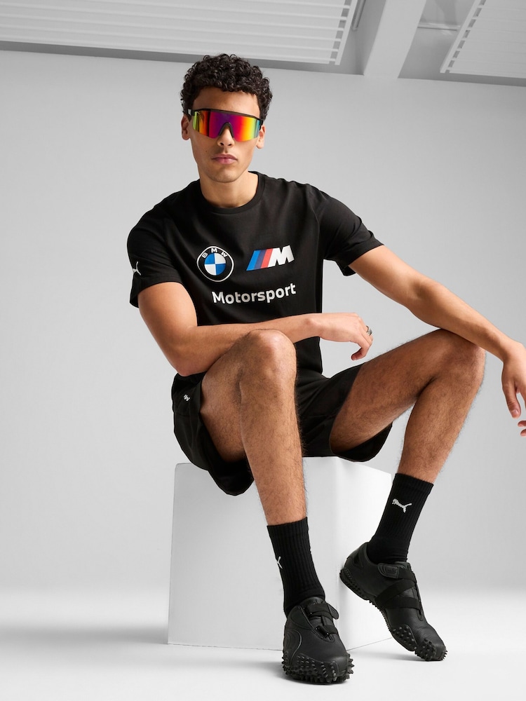 Negro - Puma Mens BMW M Motorsport Essentials Logo T-Shirt - Imagen 1 de 3