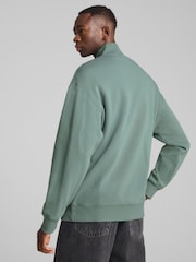 Puma Green Mens Wardrobe Ess Relaxed Half Zip Crew 100% Cotton Sweatshirt - Image 4 of 7