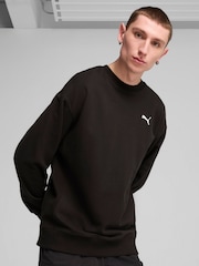 Puma Black Mens WARDROBE ESS Relaxed Crew Sweatshirt - Image 2 of 5