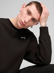 Puma Black Mens WARDROBE ESS Relaxed Crew Sweatshirt - Image 3 of 5