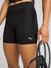 Puma Black Womens LACE High-Waisted 5" Tights Shorts - Image 3 of 5