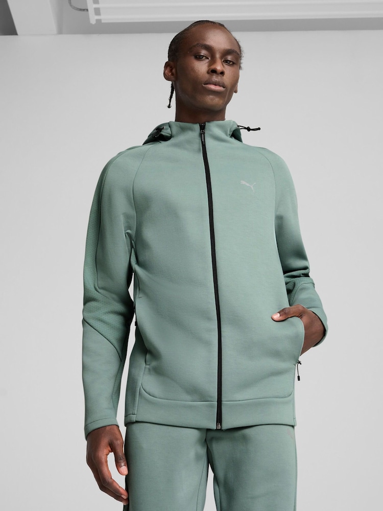 Groen - Puma Mens Evostripe Full Zip Hoodie - Image 1 of 1