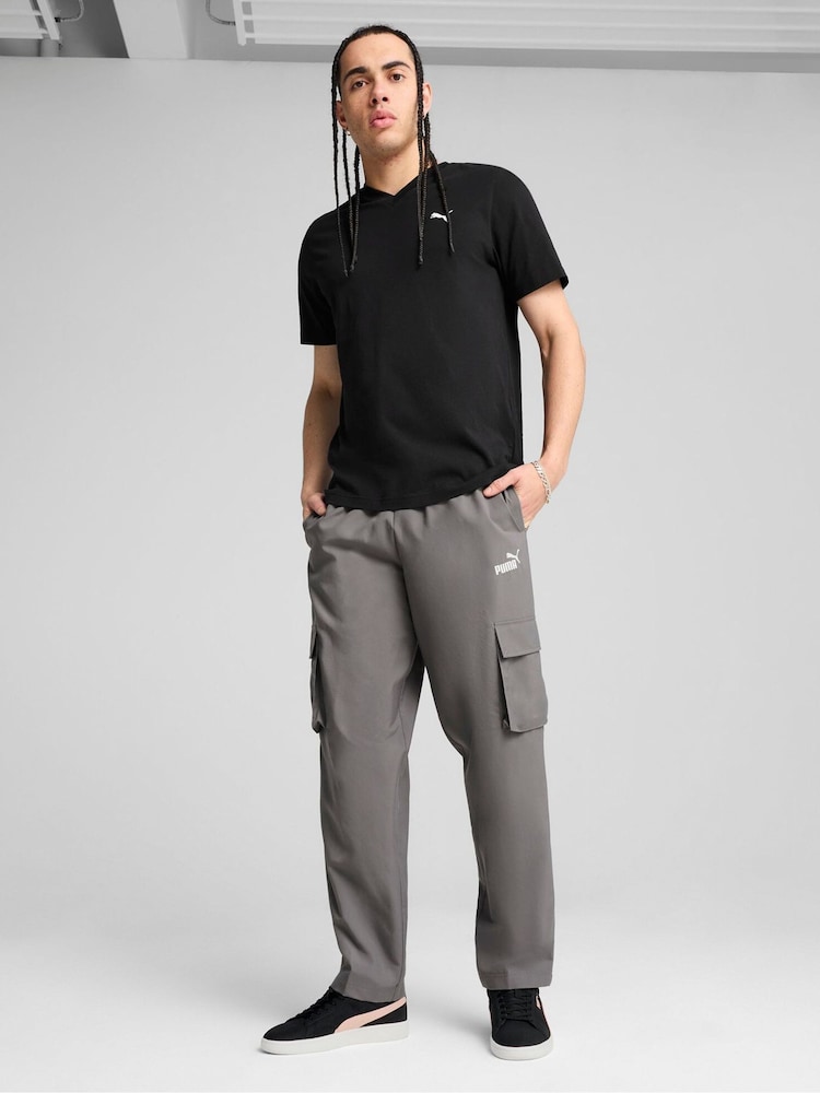 Puma Grey Mens Essentials No. 1 Logo Woven Cargo Pants - Image 1 of 3