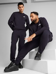 Puma Black ESS No 1 Logo Joggers Fleece Cuffed Leg - Image 1 of 1