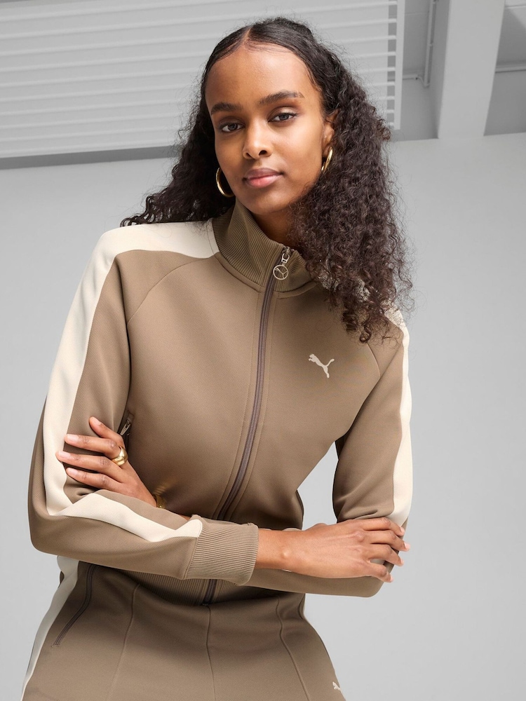 Puma Brown Womens T7 ALWAYS ON Short Track Jacket - Image 1 of 5