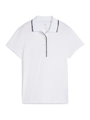 Puma White Womens Cloudspun Bridges Short Sleeve Golf Polo Shirt - Image 1 of 2