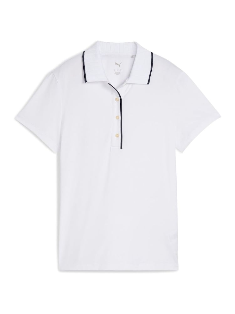 Puma White Womens Cloudspun Bridges Short Sleeve Golf Polo Shirt - Image 1 of 2