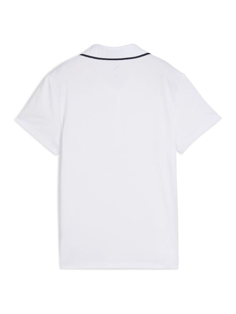 Puma White Womens Cloudspun Bridges Short Sleeve Golf Polo Shirt - Image 2 of 2