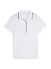 Puma White Womens Cloudspun Bridges Short Sleeve Golf Polo Shirt - Image 3 of 4