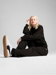 Черный - Puma Womens ESS ELEVATED High-Waist Straight Leg Rib Pants - Image 1 of 3