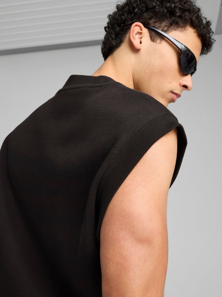 Puma Black Mens Wardrobe Ess Relaxed 100% Cotton Vest Top - Image 3 of 5