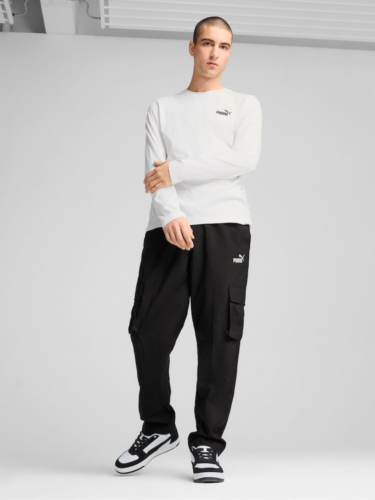 Puma Black Mens Essentials No. 1 Logo Woven Cargo Pants - Image 1 of 3