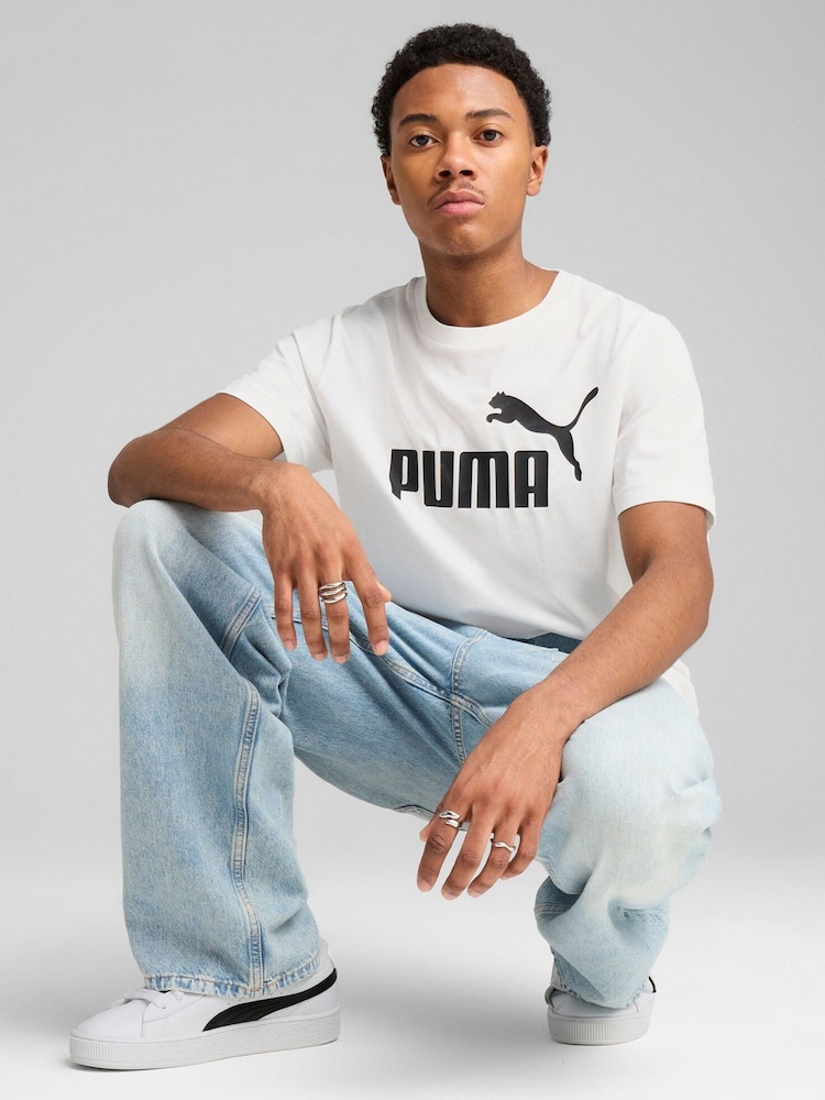 Puma White Mens Essentials No. 1 Logo T-Shirt - Image 1 of 3
