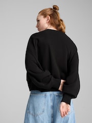 Puma Black Womens WARDROBE ESS Oversized Crew Sweatshirt - Image 2 of 7