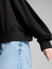 Puma Black Womens WARDROBE ESS Oversized Crew Sweatshirt - Image 5 of 7