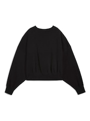 Puma Black Womens WARDROBE ESS Oversized Crew Sweatshirt - Image 7 of 7