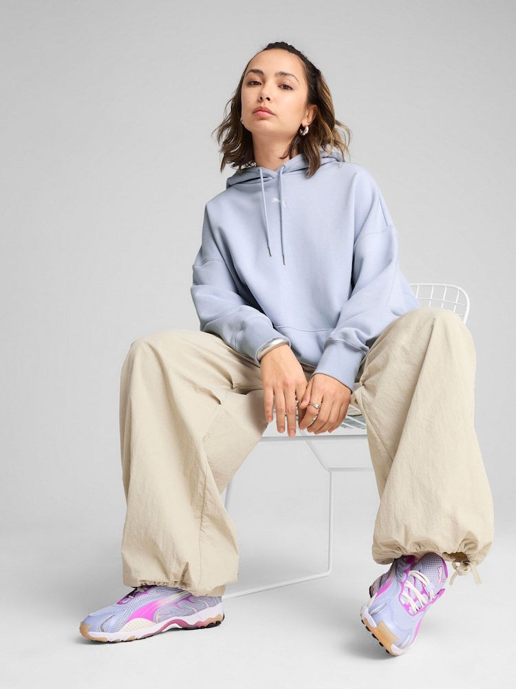 Puma Blue Oversized Womens Wardrobe Essentials Hoodie - Image 2 of 7